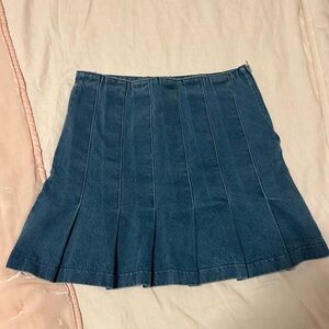 cute y2k denium pleated skirt